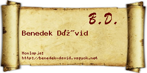 Benedek Dávid névjegykártya