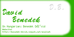 david benedek business card